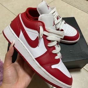 Red and White Jordan 1 Lows